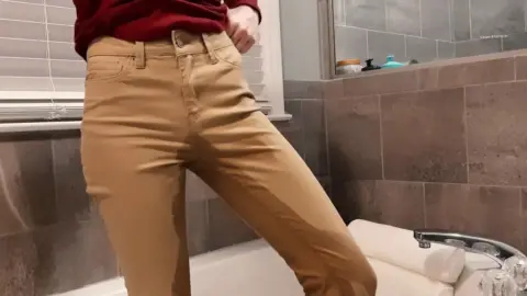 Sage Eldritch Peeing in Khaki Pants and Cotton Panties